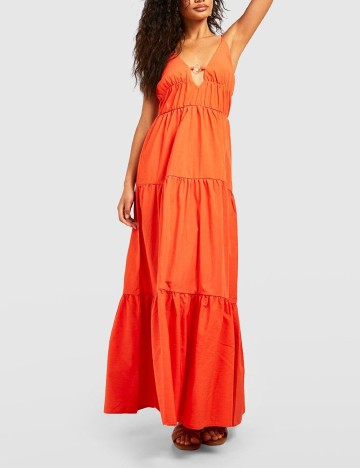 Rochie lunga Boohoo, portocaliu