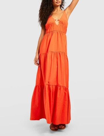 Rochie lunga Boohoo, portocaliu