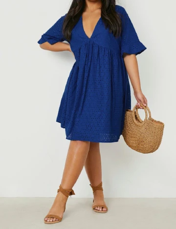 Rochie scurta Boohoo Plus Size, albastru