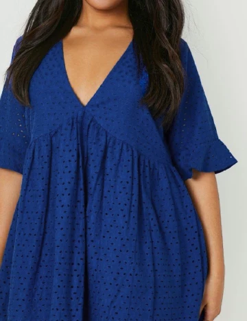 Rochie scurta Boohoo Plus Size, albastru