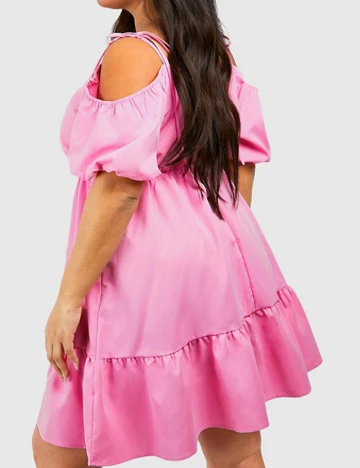 Rochie scurta Boohoo Plus Size, roz