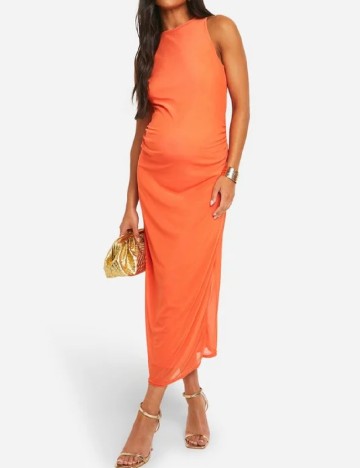 Rochie lunga Boohoo maternity, portocaliu