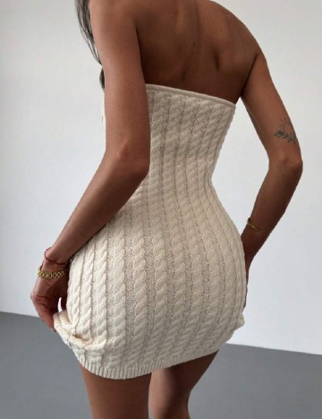 Rochie scurta SHEIN, crem