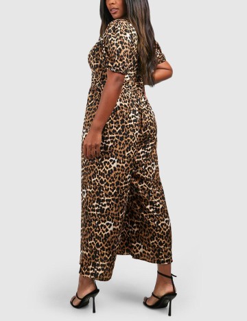 Salopeta Boohoo Plus Size, animal print