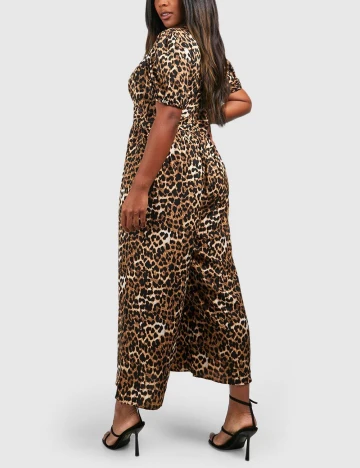 Salopeta Boohoo Plus Size, animal print
