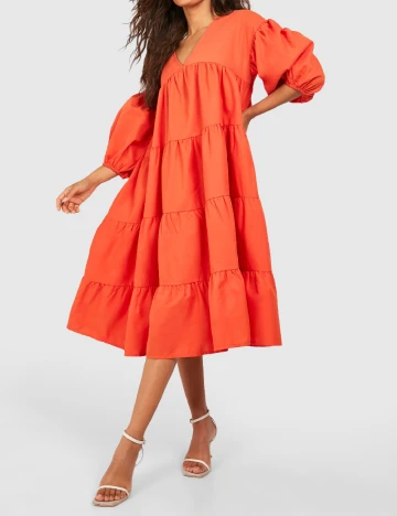 Rochie medie Boohoo, portocaliu
