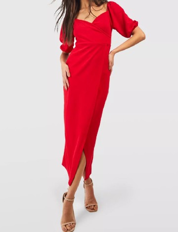 
						Rochie medie Boohoo, rosu