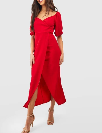 Rochie medie Boohoo, rosu