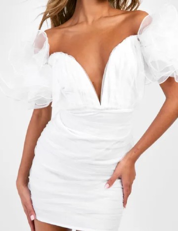 Rochie scurta Boohoo, alb