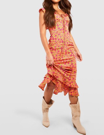 Rochie medie Boohoo, floral print