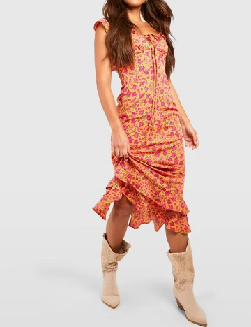 Rochie medie Boohoo, floral print