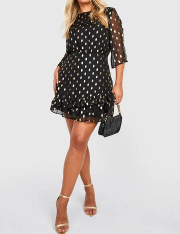 Rochie scurta Boohoo Plus Size, negru