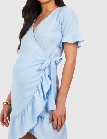 Rochie scurta Boohoo maternity, bleu