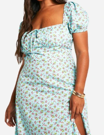 Rochie lunga Boohoo Plus Size, turcoaz