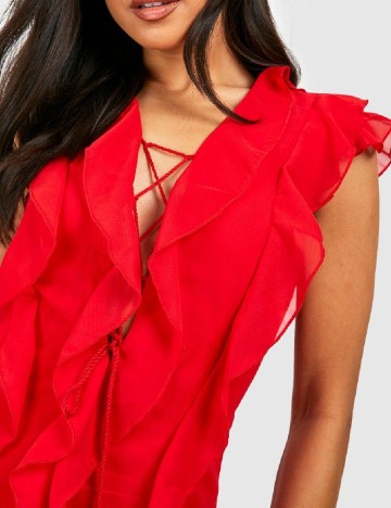 Rochie medie Boohoo, rosu