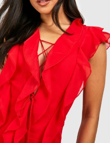 Rochie medie Boohoo, rosu