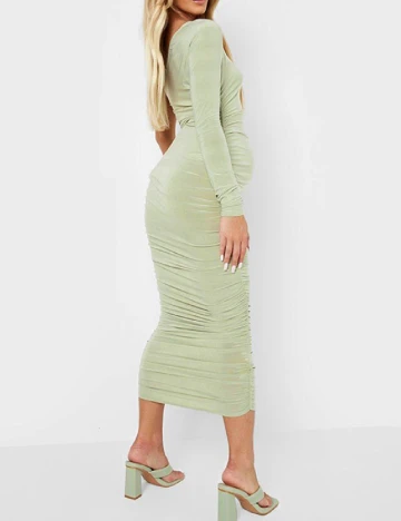 Rochie medie Boohoo maternity, verde