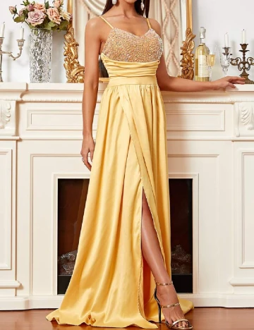 Rochie lunga Miss ord, galben