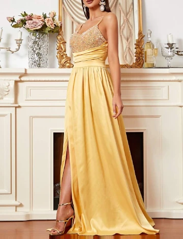 Rochie lunga Miss ord, galben