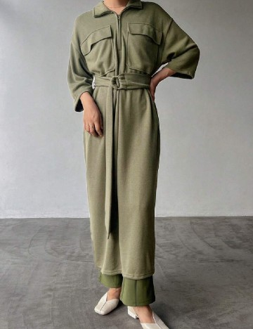 Rochie medie Friful, verde