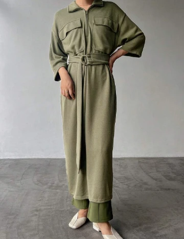Rochie medie Friful, verde Verde