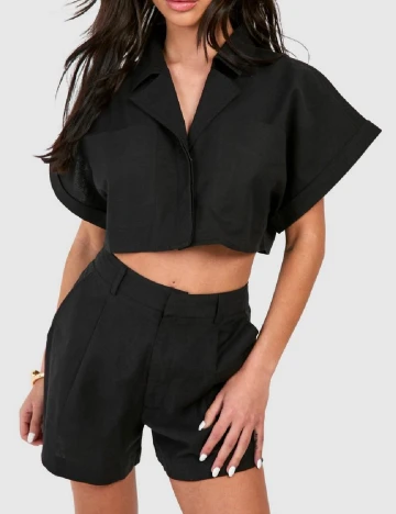 Top Boohoo, negru