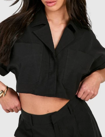 Top Boohoo, negru