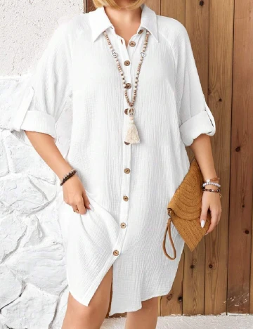 Rochie scurta SHEIN CURVE, alb Alb
