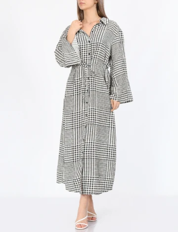 Rochie medie Jacqueline de Yong, alb/negru