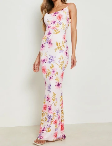 Rochie lunga Boohoo, floral print
