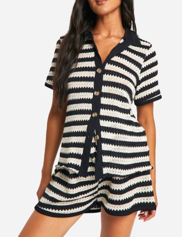 Compleu De Plaja Boohoo maternity, alb/negru