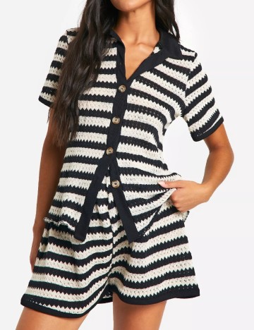 Compleu De Plaja Boohoo maternity, alb/negru
