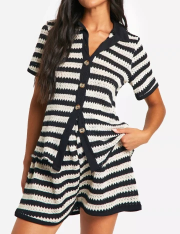 Compleu De Plaja Boohoo maternity, alb/negru