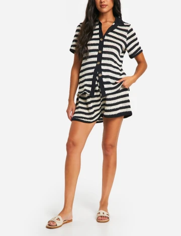 Compleu De Plaja Boohoo maternity, alb/negru