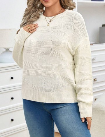 
						Pulover SHEIN CURVE, ecru
