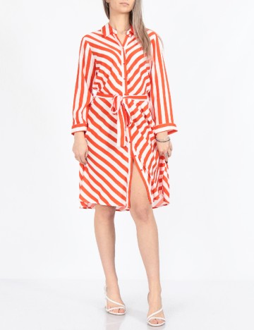 Rochie scurta Y.A.S, portocaliu/alb
