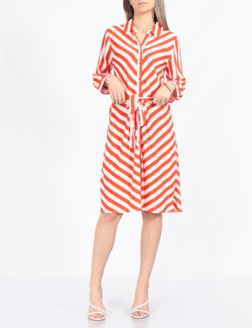 Rochie scurta Y.A.S, portocaliu/alb
