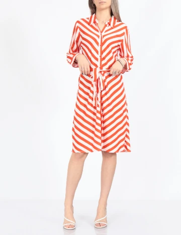 Rochie scurta Y.A.S, portocaliu/alb