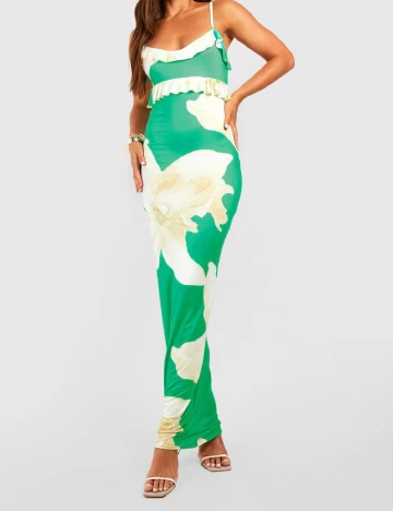 Rochie lunga Boohoo, verde