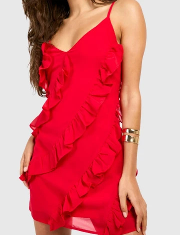 Rochie scurta Boohoo, rosu Rosu
