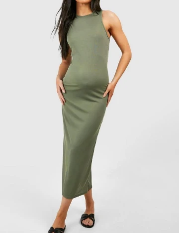 Rochie lunga Boohoo maternity, verde Verde