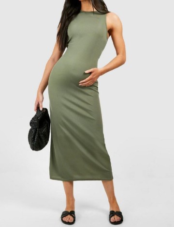 Rochie lunga Boohoo maternity, verde