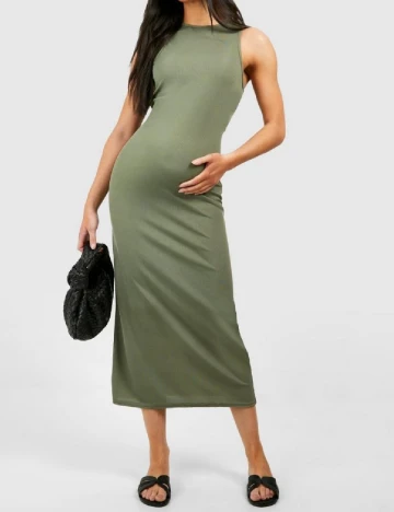 Rochie lunga Boohoo maternity, verde Verde
