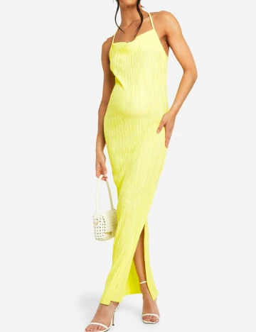 Rochie lunga Boohoo maternity, galben Galben