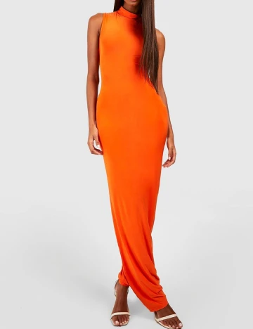 Rochie lunga Boohoo, portocaliu
