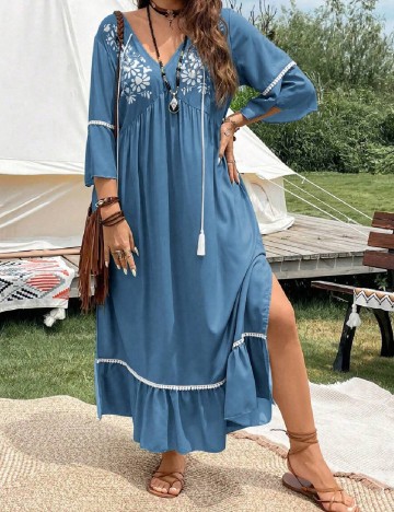 Rochie lunga SHEIN CURVE, albastru