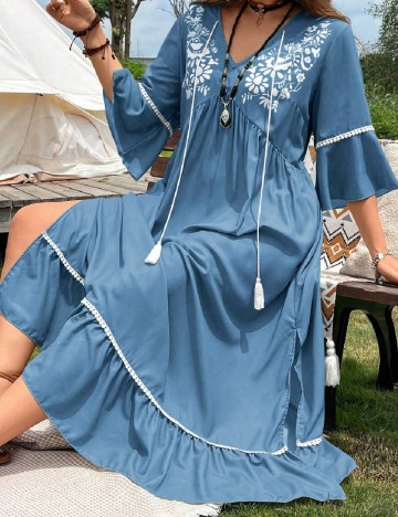 Rochie lunga SHEIN CURVE, albastru