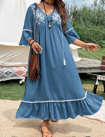 Rochie lunga SHEIN CURVE, albastru
