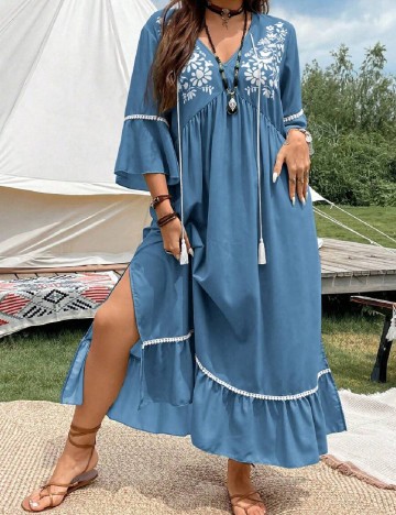 Rochie lunga SHEIN CURVE, albastru