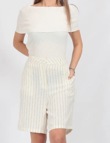 Pantaloni scurti Vero Moda, ecru